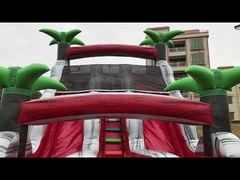 पूल के साथ पीवीसी टारपौलीन छिद्रण प्रूफ inflatable पानी स्लाइड