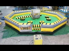Jungle Theme Inflatable Obstacle Course Plato 0.55 Mm PVC Material