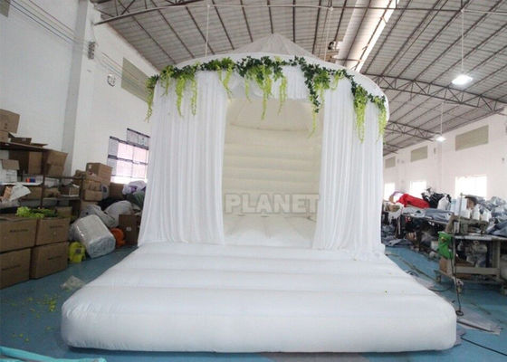 5M Inflatable Commercial White Jumping Bounce House For Rental